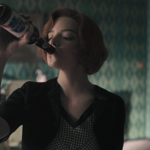 Beth from The Queen's Gambit indulges in wine to numb her emotions