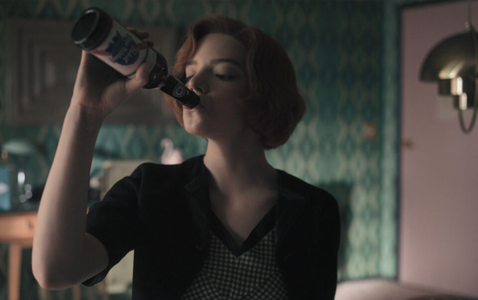 Beth from The Queen's Gambit indulges in wine to numb her emotions